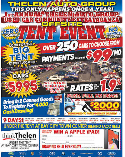 Used Car Extravaganza Tent Event in Bay City